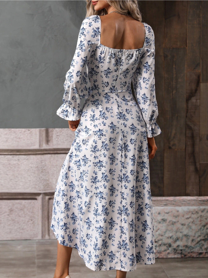 Sexy Lace-Up Slit Long Dress