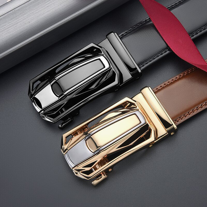 Men's Genuine Leather Automatic Buckle Belt Stylish & Versatile