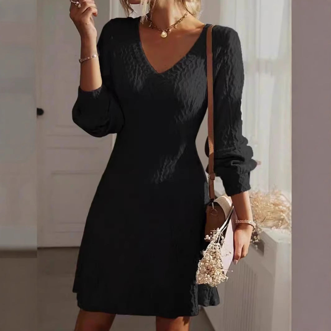 Elegant V-Neck A-Line Dress