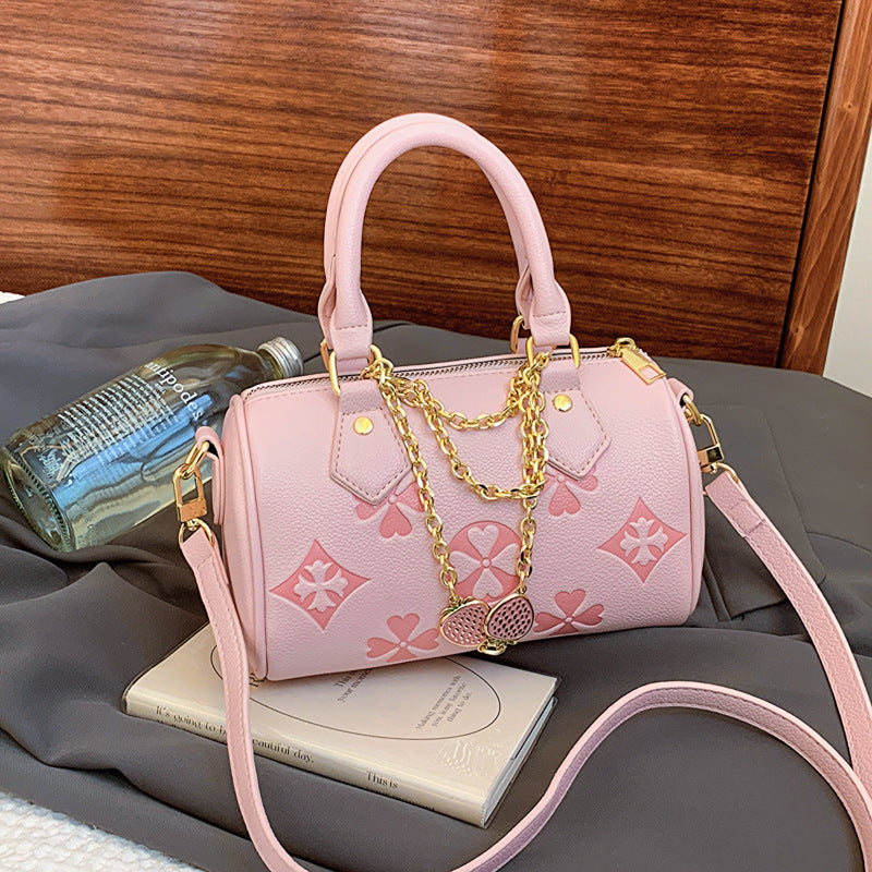 Denim Chain-Strap Pillow Bag