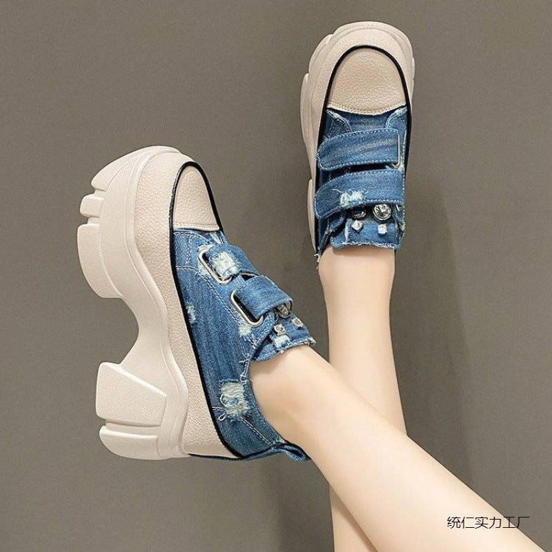 Autumn High Heel Velcro Platform Shoes