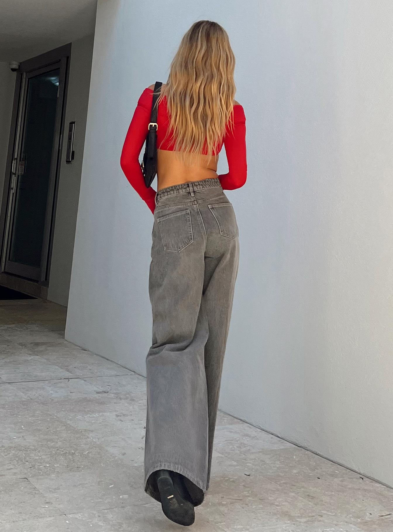 High-waisted loose wide-leg pants