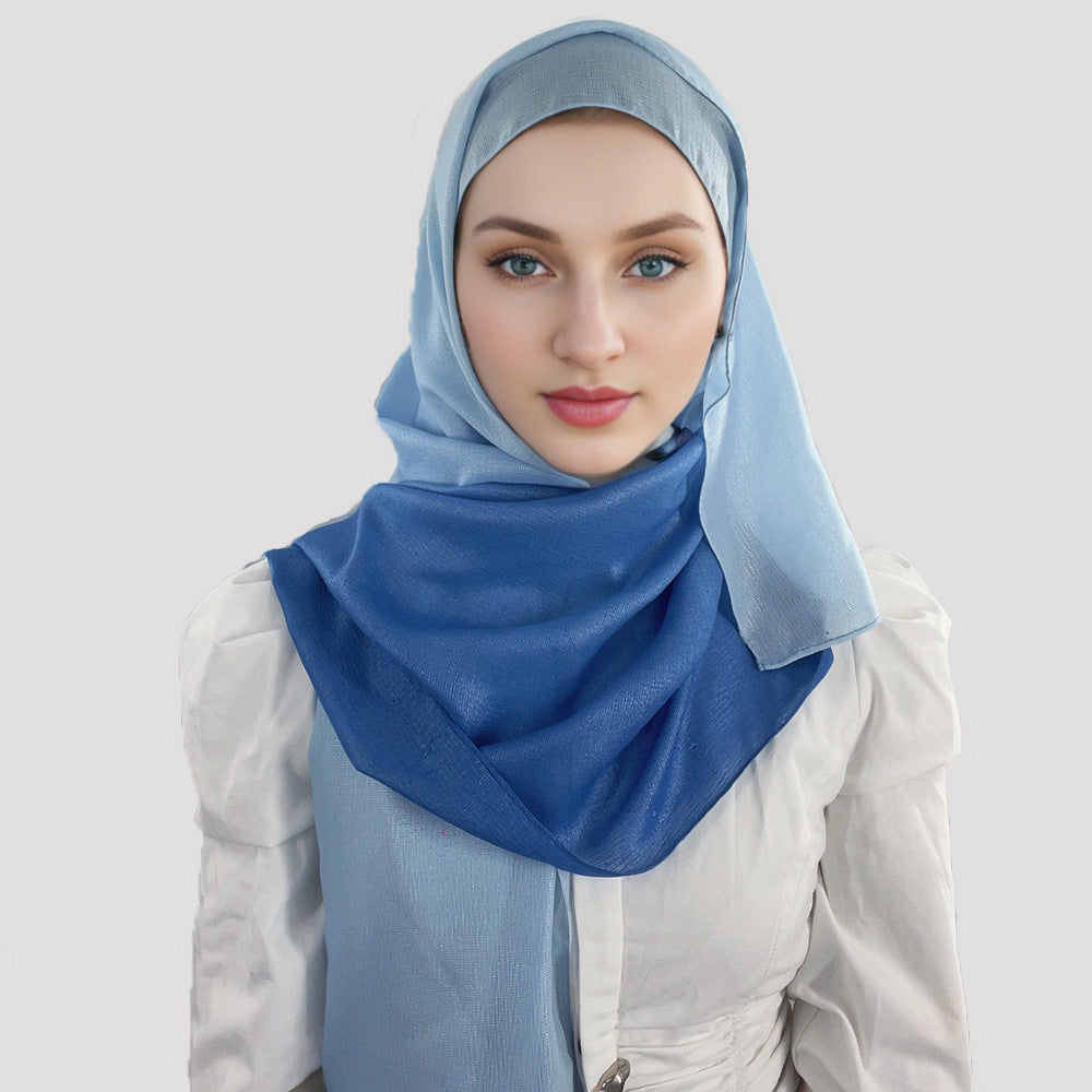 New silk-feel gradient fashion hijab