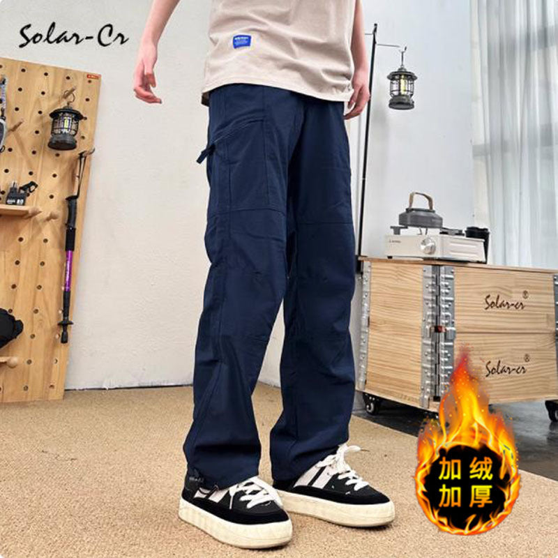 Mens Winter Fleece Cargo Pants Warm, Windproof & Waterproof Hiking Trousers (Plus Size)