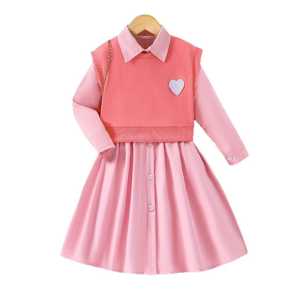 Spring Love Embroidery Two-Piece for Girls