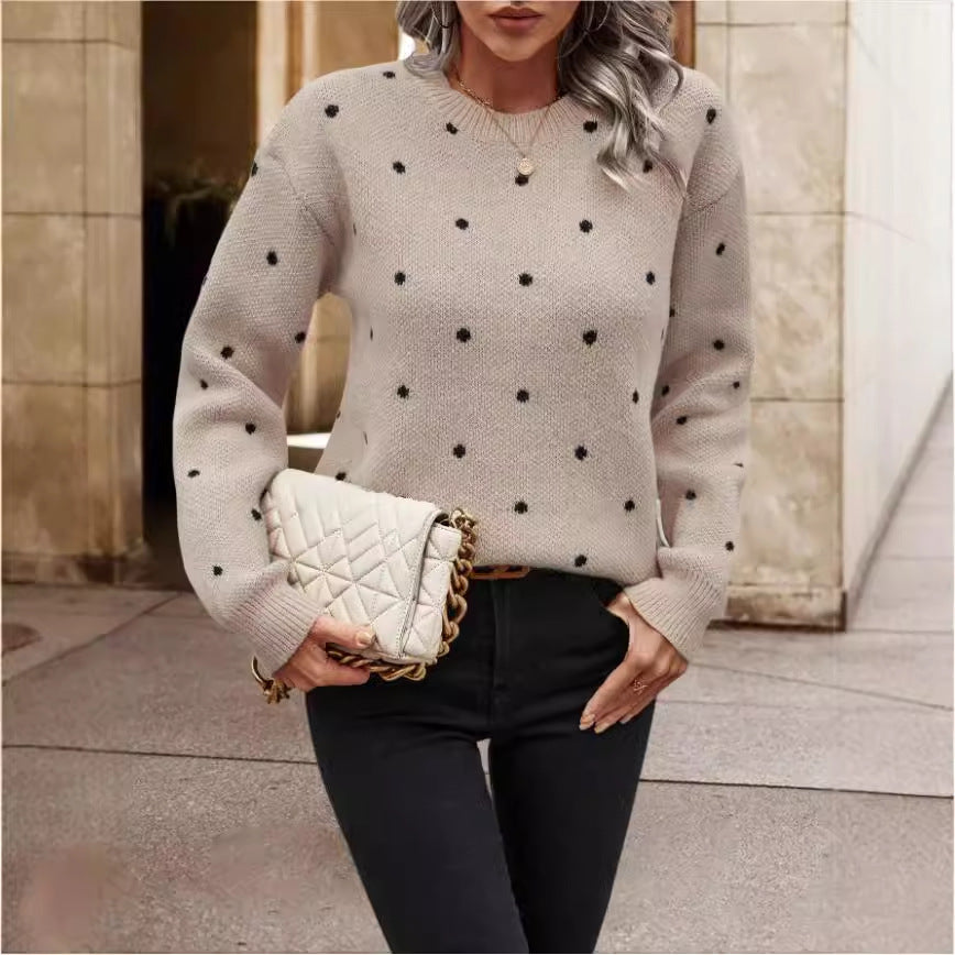 Cross-Border Fashion Women's Round Neck Sweater