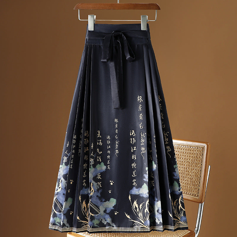 Moonlight Pleated Hanfu Skirt