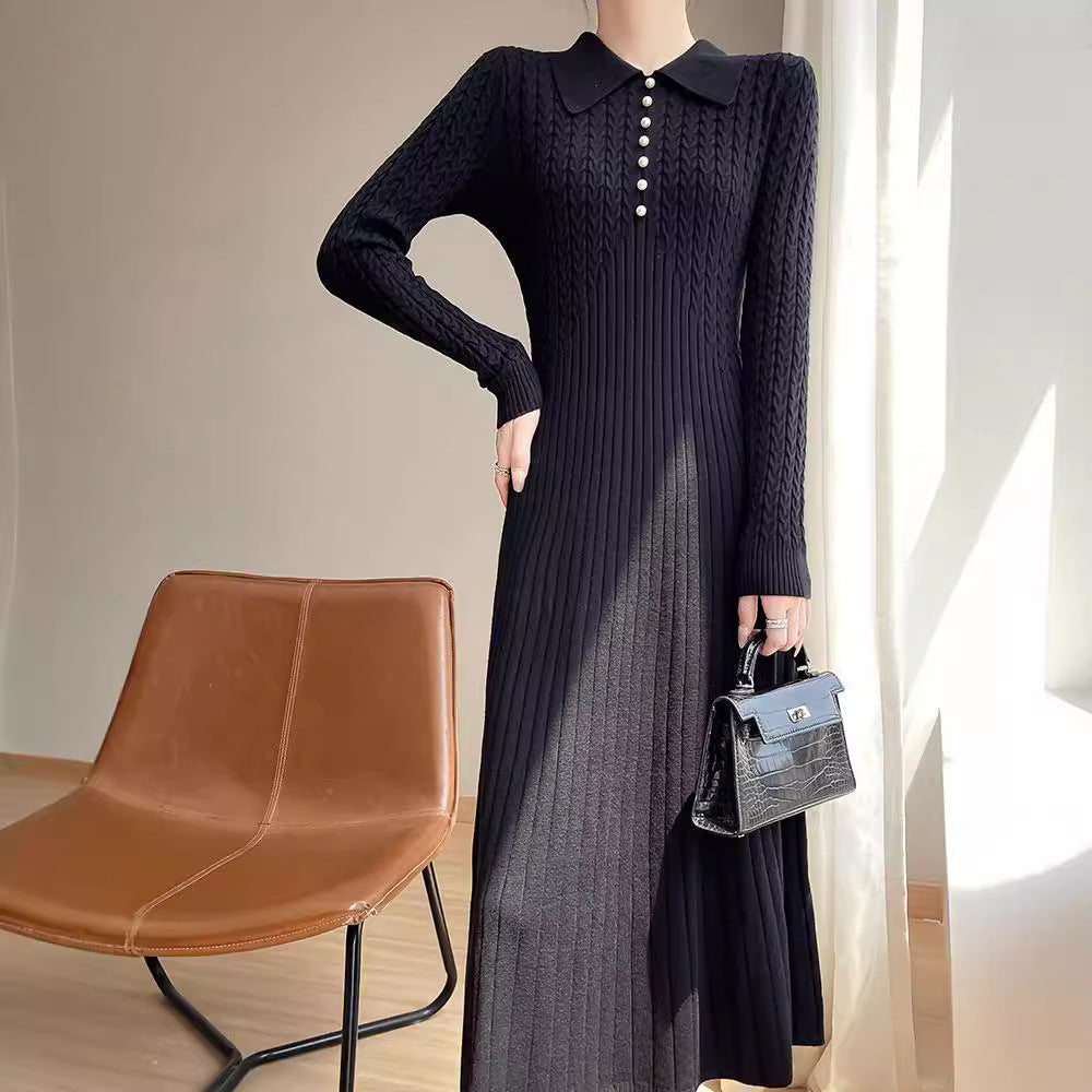 Velvet Polo Neck Maxi Dress