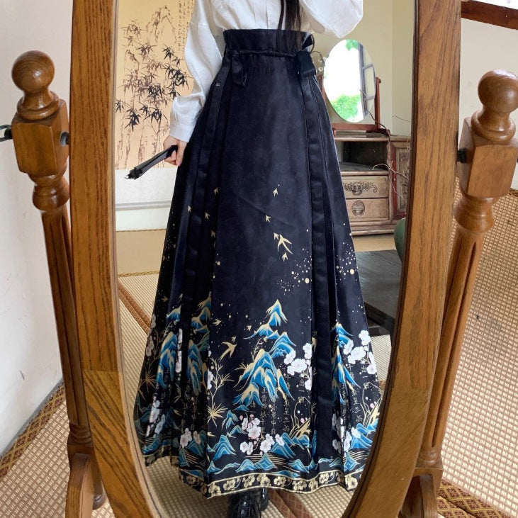 Moonlight Pleated Hanfu Skirt