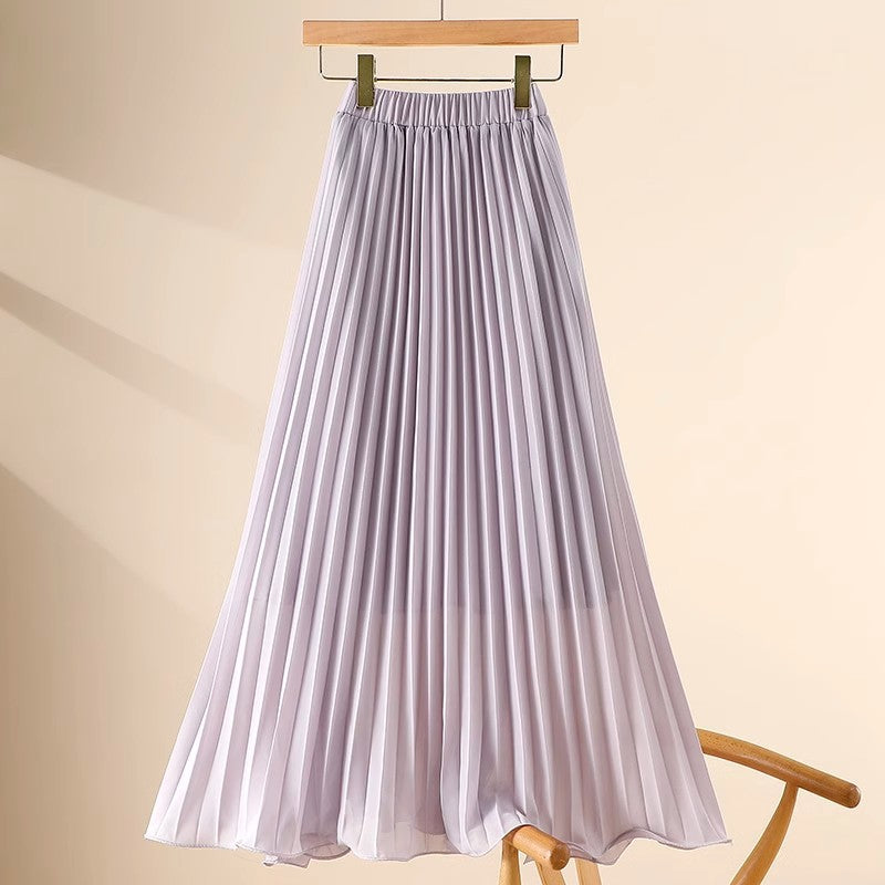 High-Waisted Chiffon Skirt