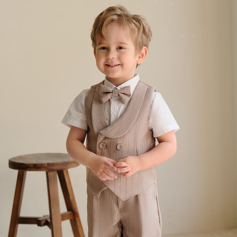Junior Gentleman's Suspenders & Vest Set
