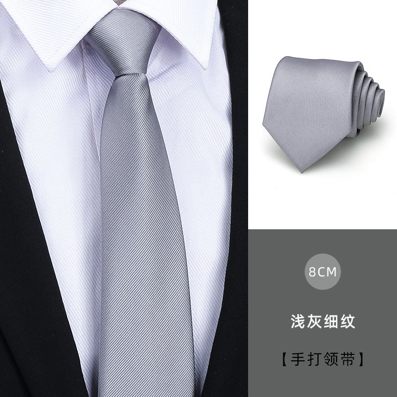 Tie men's formal wear business black glossy narrow zipper professional wedding groom korean zipper hand tie