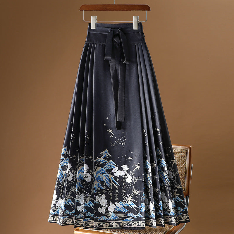 Moonlight Pleated Hanfu Skirt