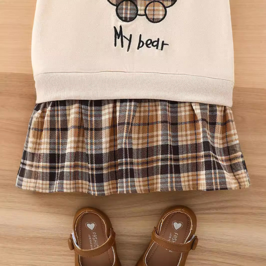 Teddy Bear Sweatshirt & Skirt Set