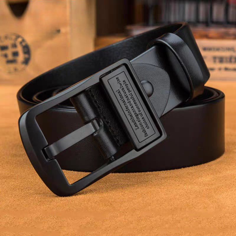 men's pin buckle cowhide belt simple retro belts