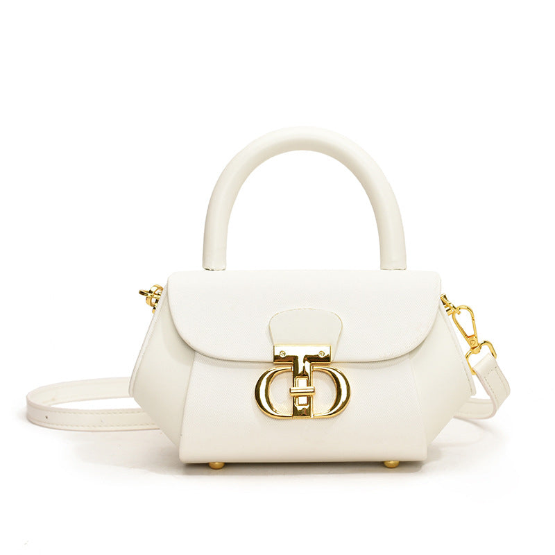 Korean Contrast-Stitch Shoulder Bag