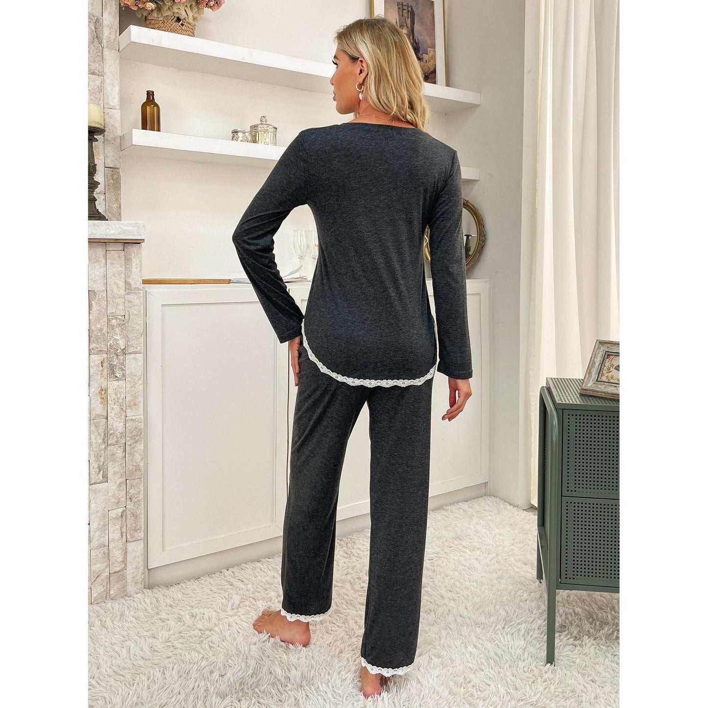 Spring and autumn women's loungewear pajamas long-sleeved suits
