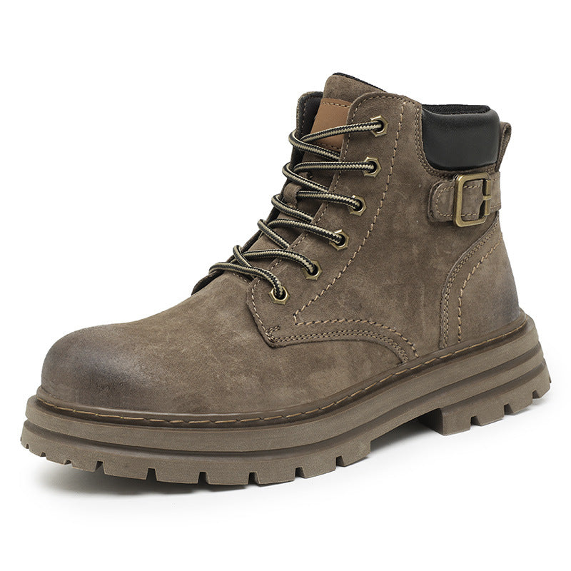 Men’s Winter Rhubarb Leather Boots – Thick Sole Martin Boots