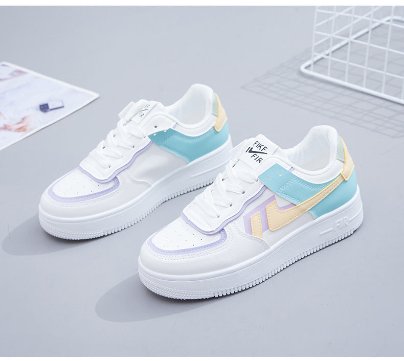 Macaron High-Top Sneakers: Small White Shoes for Women