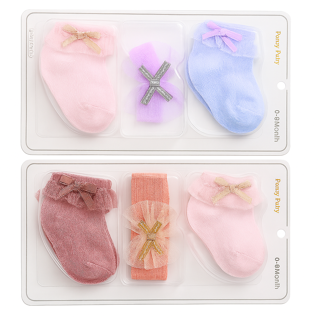 Lace Baby Socks & Headband Set