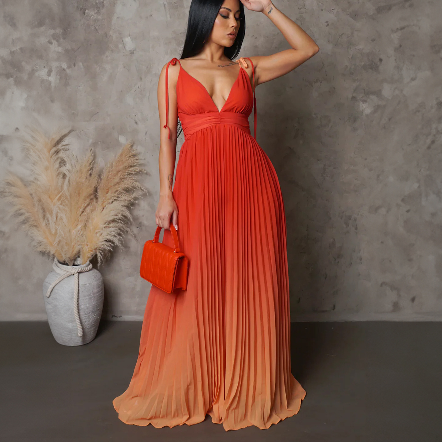 Summer Slip Backless Sexy Lace Gradient Long Dress
