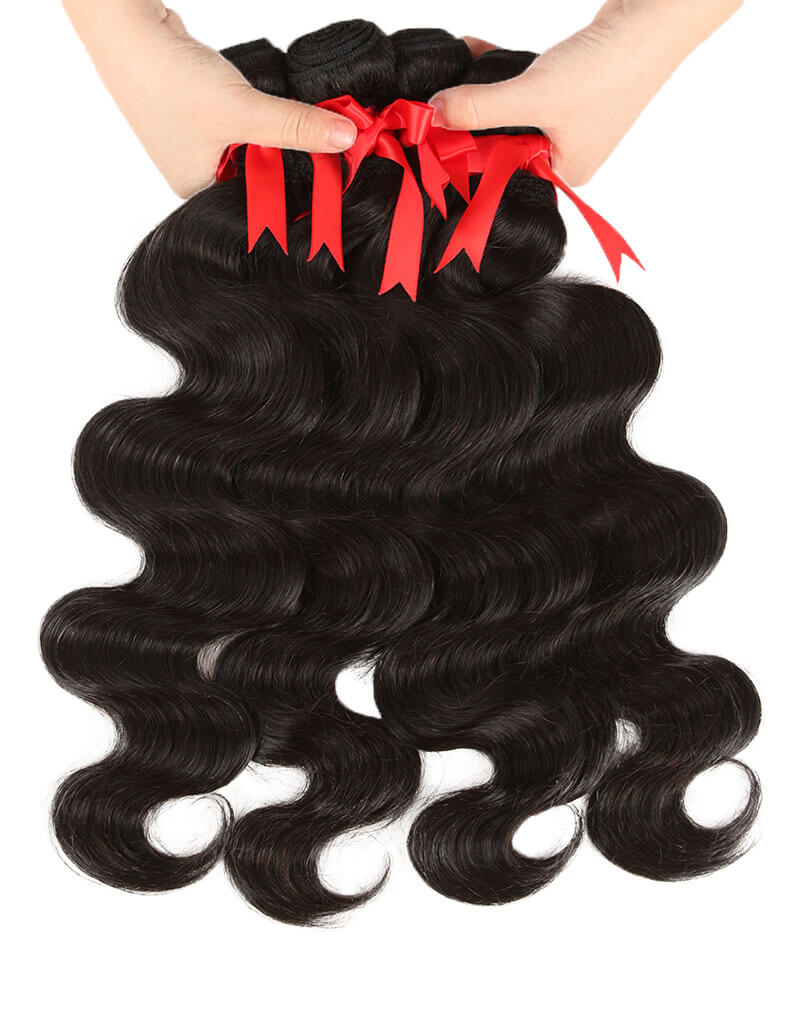 Virgin Human Hair Bundles Natural Color Body Wave 3 Bundles