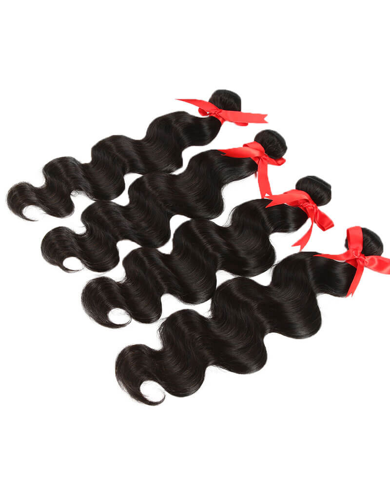 Virgin Human Hair Bundles Natural Color Body Wave 3 Bundles