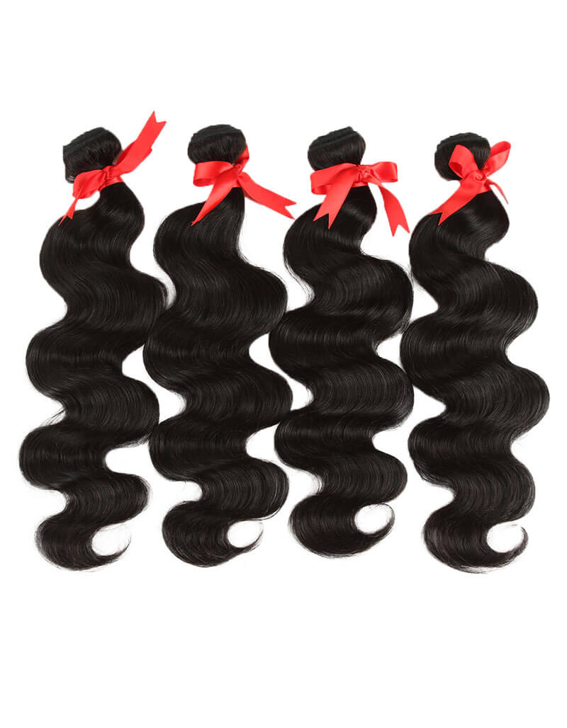 Virgin Human Hair Bundles Natural Color Body Wave 3 Bundles