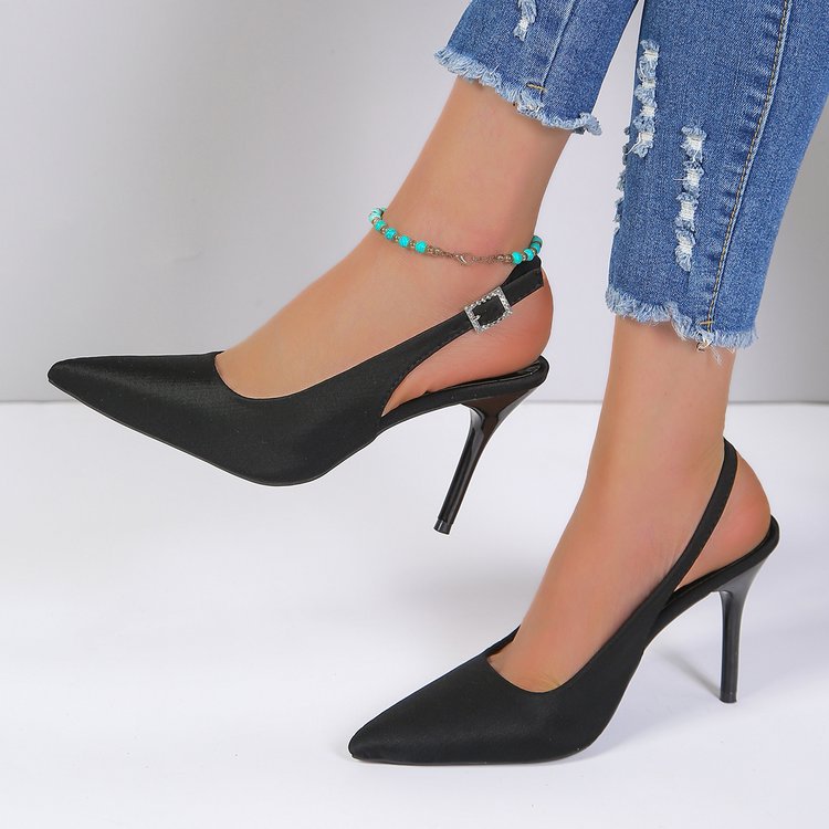 Summer High Heels Buckle Sandals: Women's Stiletto Pointed-Toe