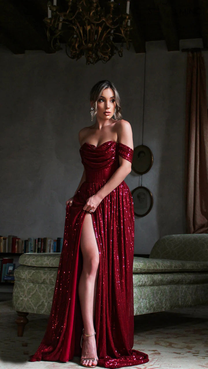 Slim Sequin Slip Dress for Parties