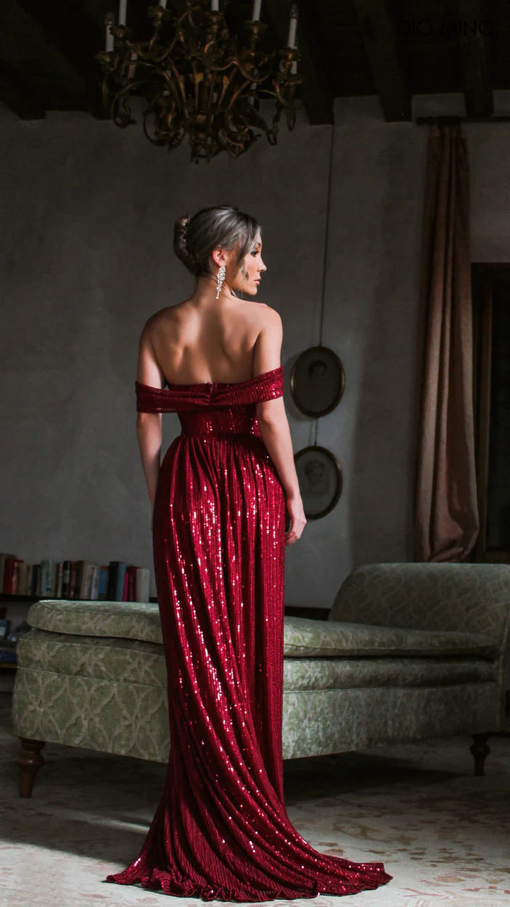 Slim Sequin Slip Dress for Parties