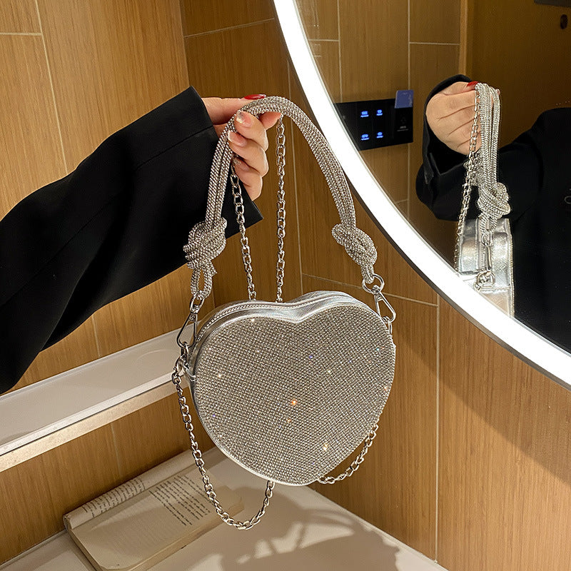 Women's Bright Diamond Armpit Bag: Elegant Rhinestone Crossbody Chic