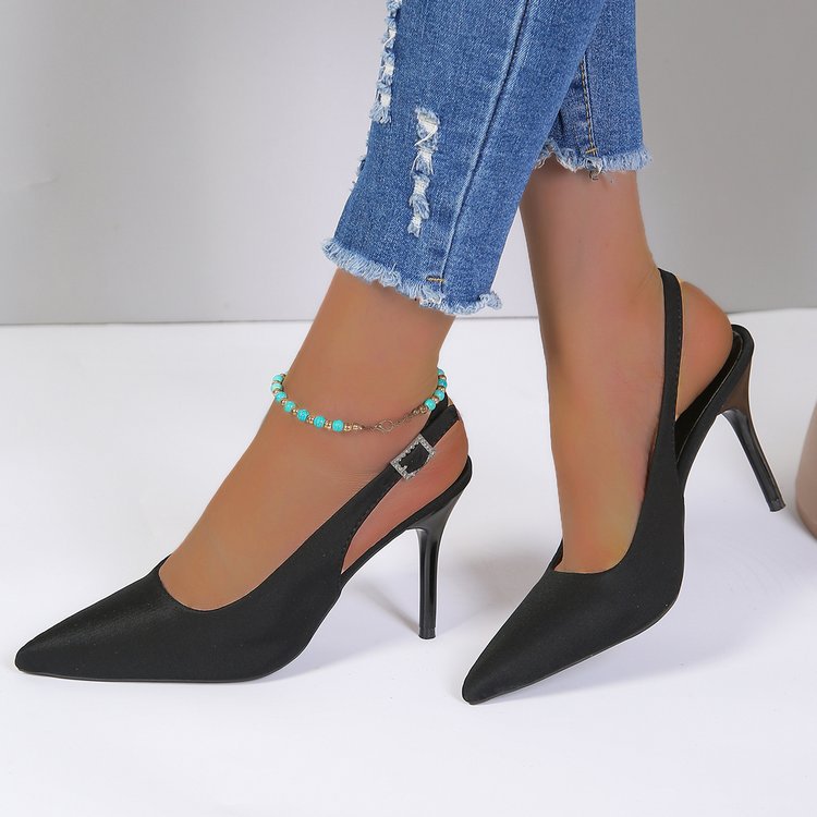 Summer High Heels Buckle Sandals: Women's Stiletto Pointed-Toe