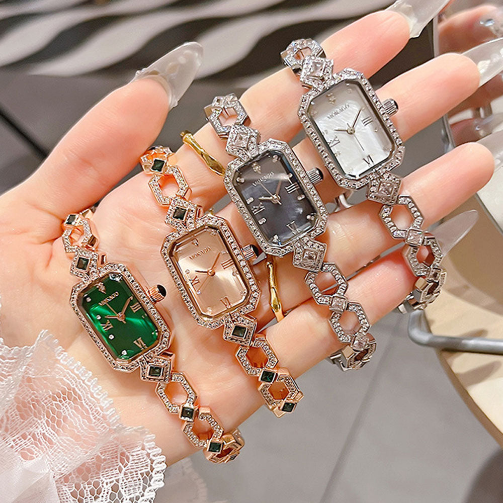 Women's Luxury Diamond Watch - Waterproof Quartz with Copper Band