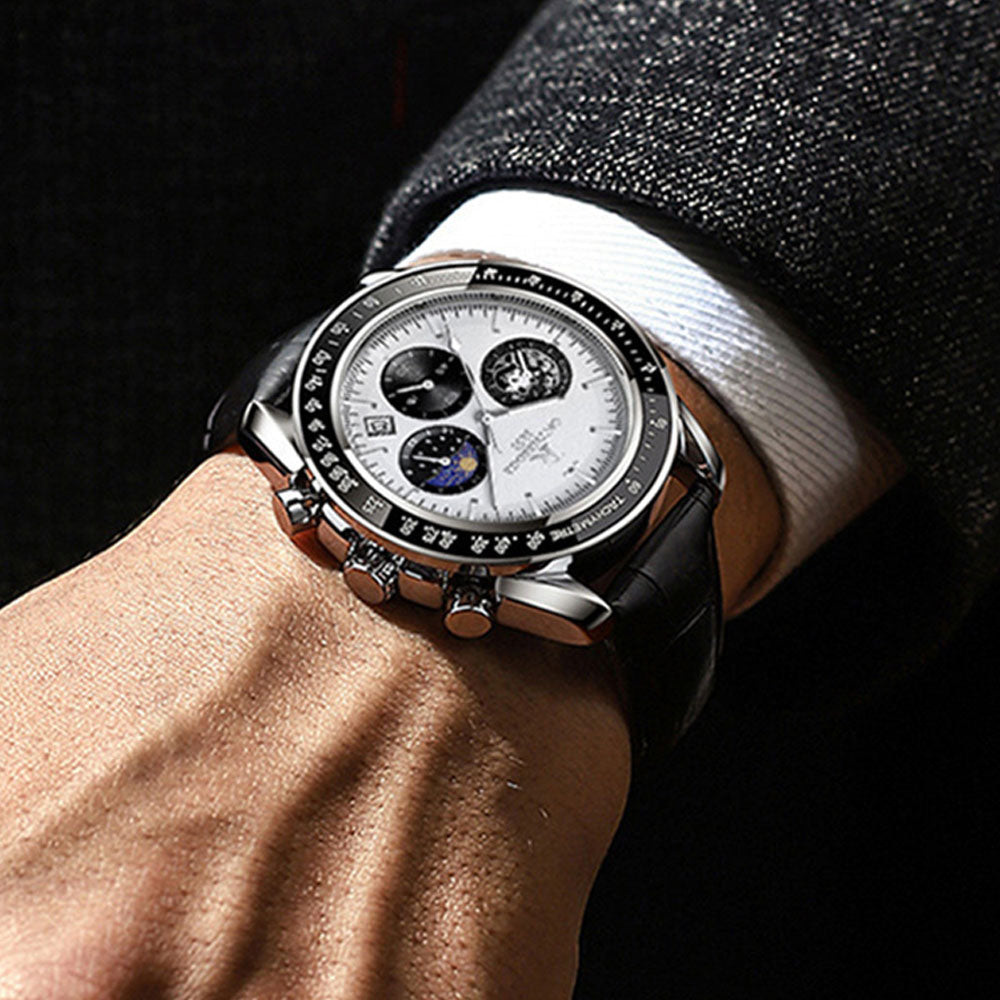 Men's Quartz Watch with Leather Strap