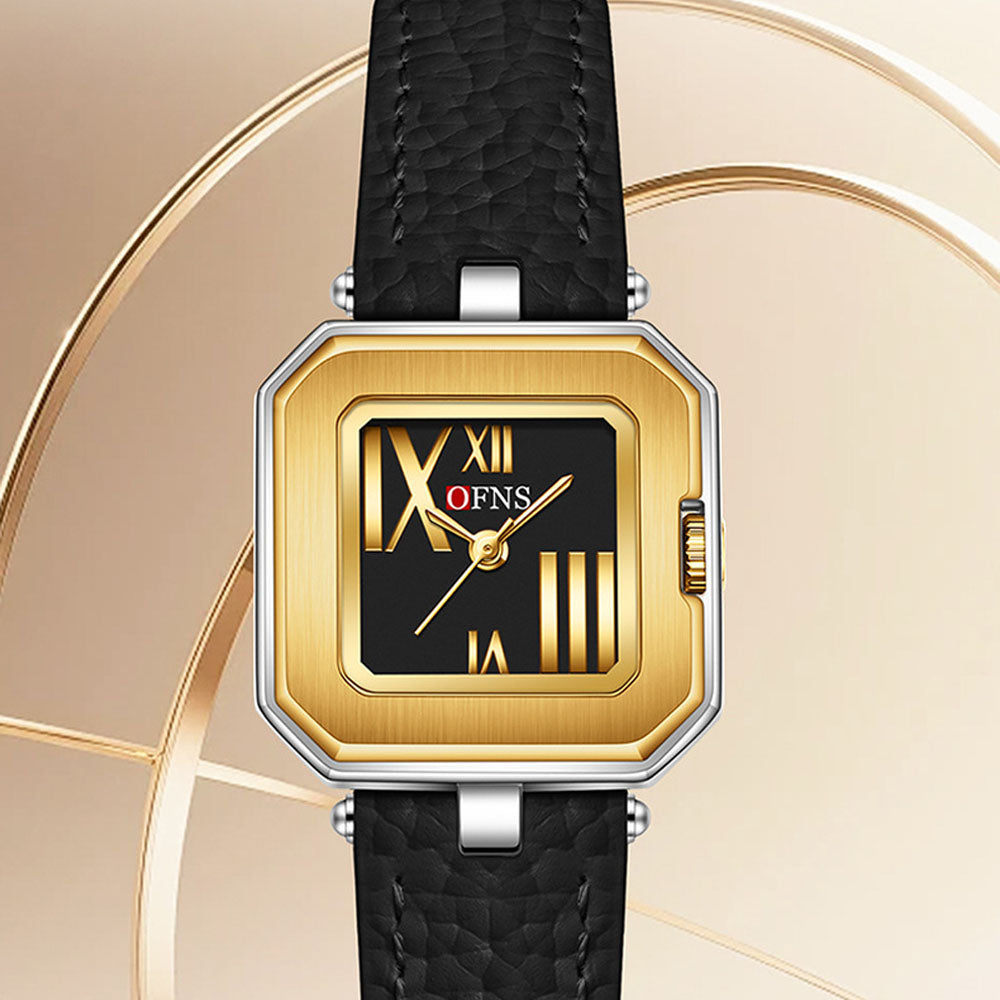 Women's Leather Strap Roman Vintage Waterproof Quartz Watch