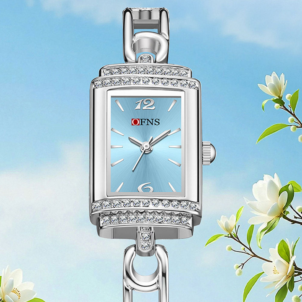 Luxury Diamond Square Watch - Waterproof Bracelet Timepiece
