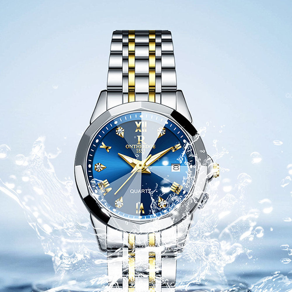 Luxury Women's Crystal Rhinestone Quartz Watch - Waterproof Steel