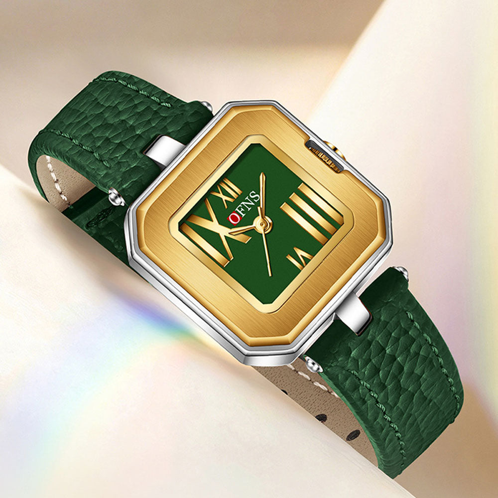 Women's Leather Strap Roman Vintage Waterproof Quartz Watch