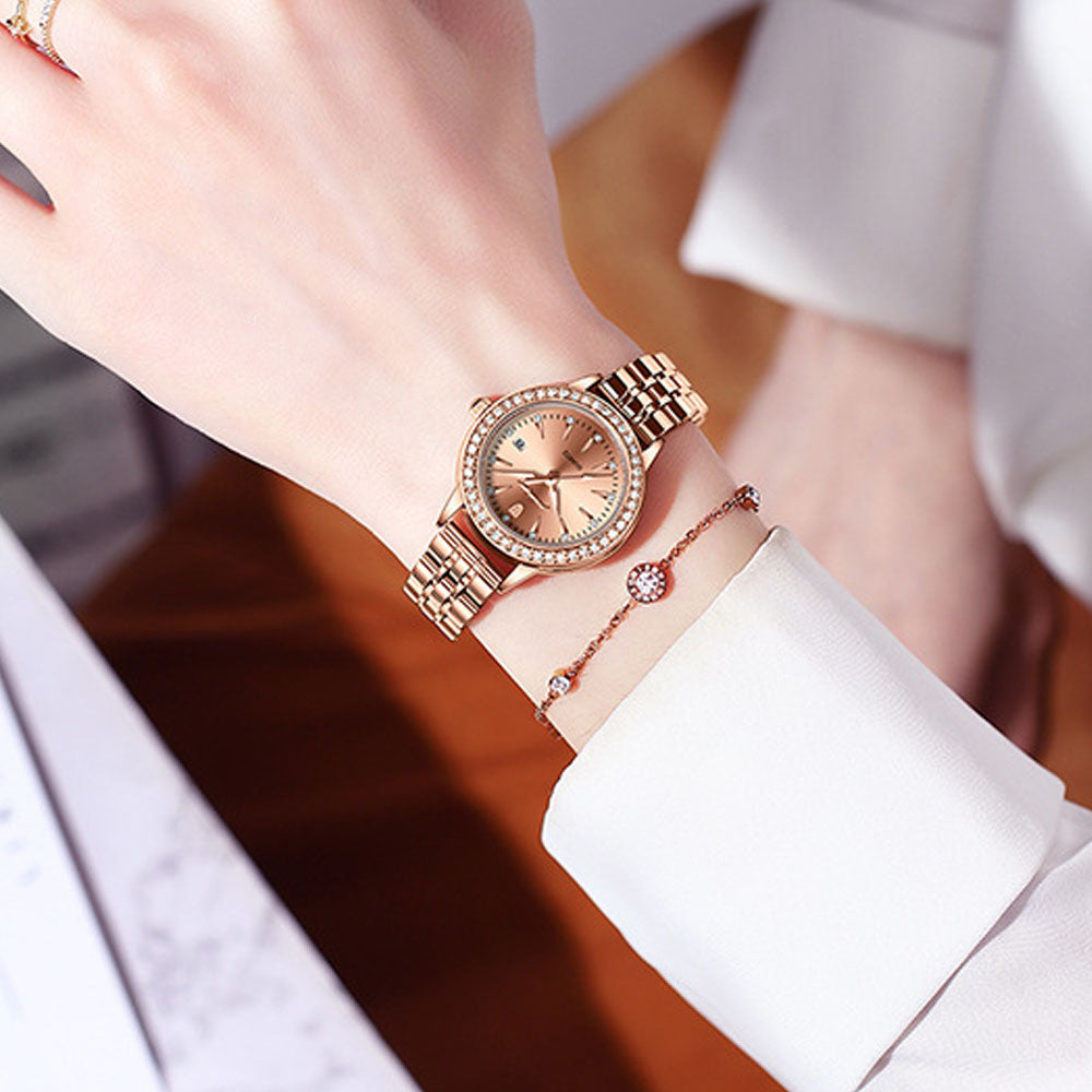 Ultra-Slim Women's Waterproof Luminous Quartz Watch with Calendar