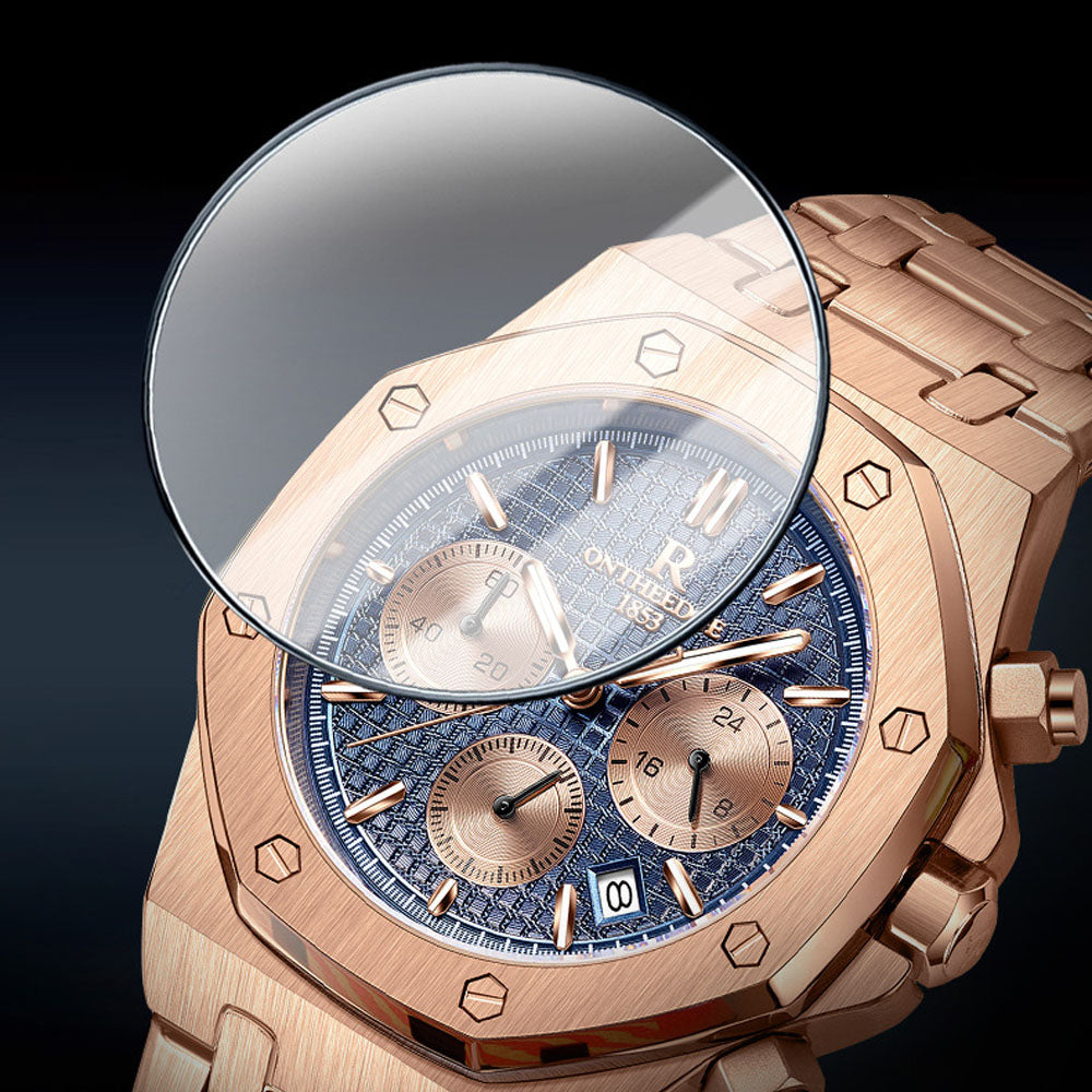 Premium Waterproof Luminous Men's Watch with Calendar & Date Display