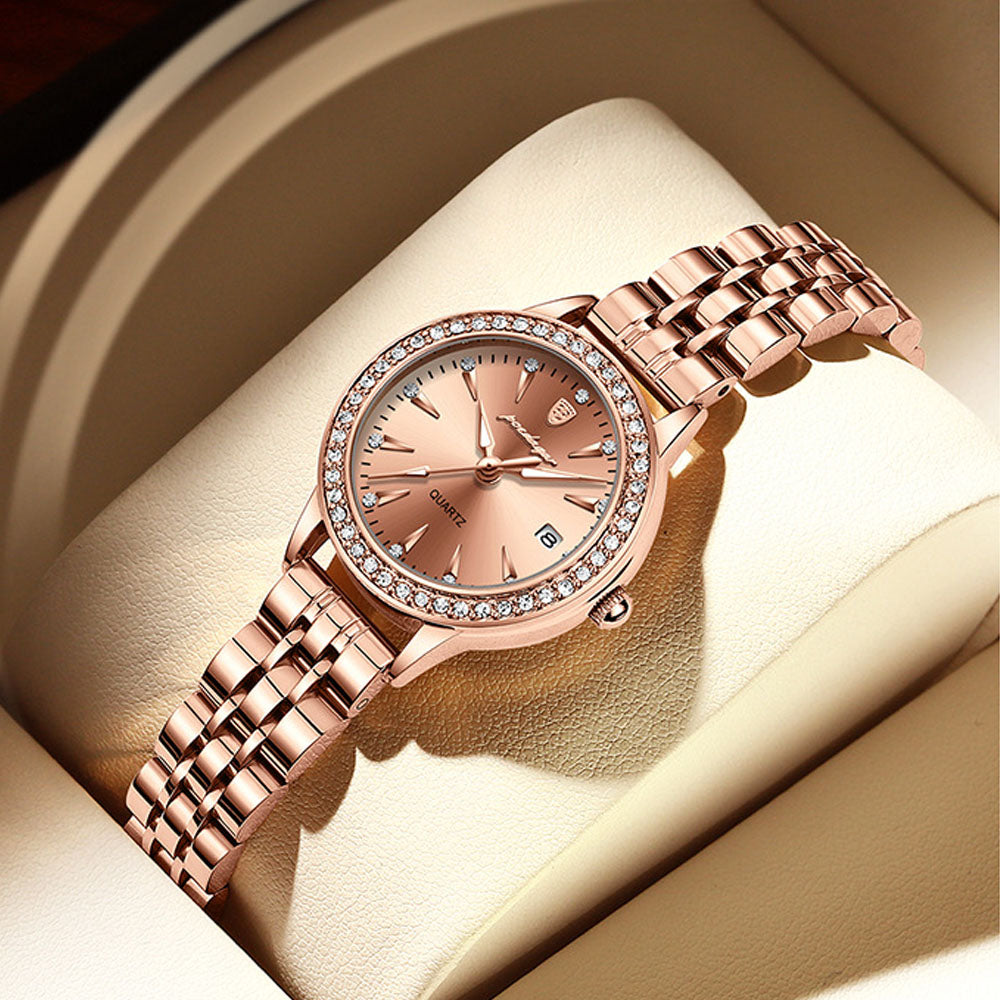 Ultra-Slim Women's Waterproof Luminous Quartz Watch with Calendar