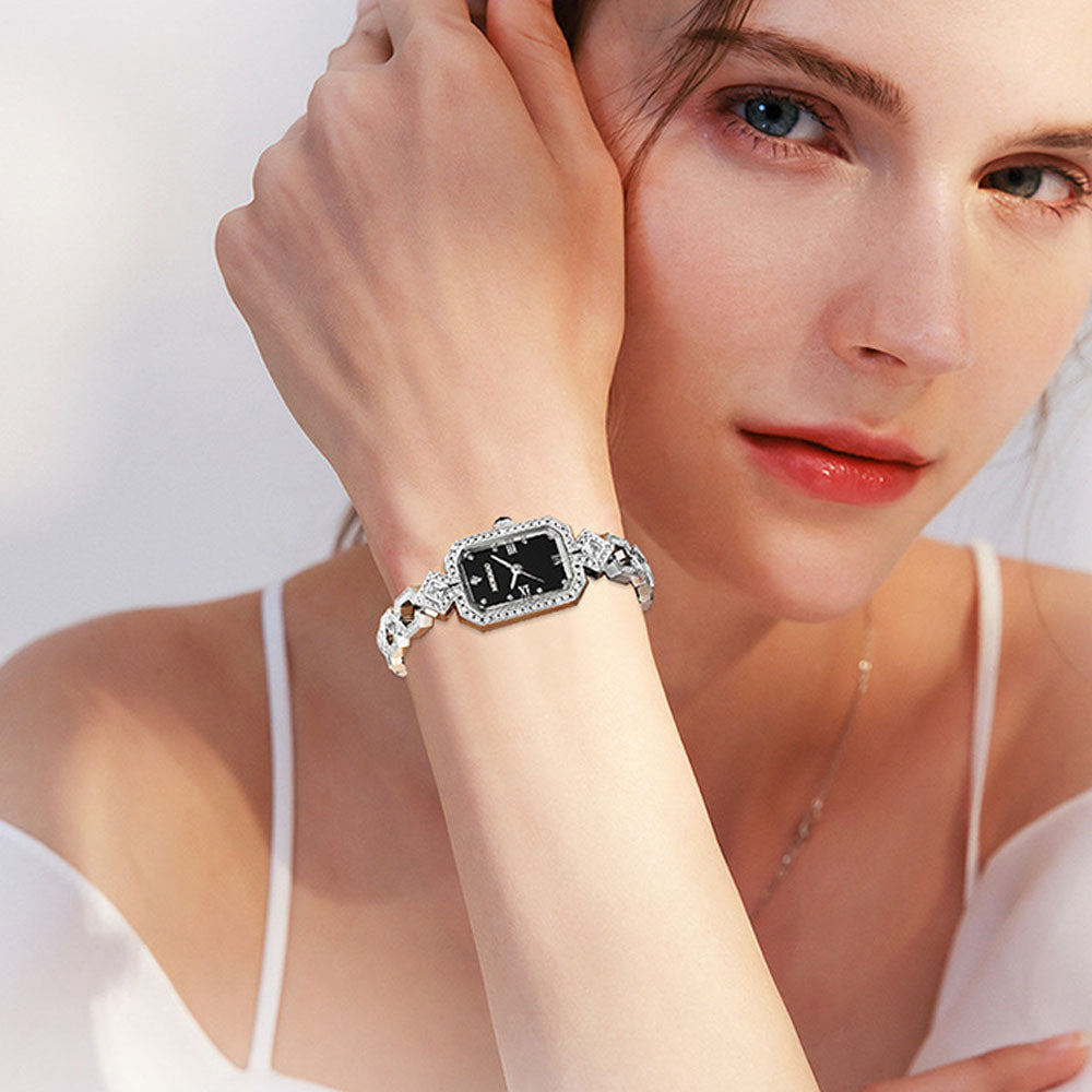 Women's Luxury Diamond Watch - Waterproof Quartz with Copper Band