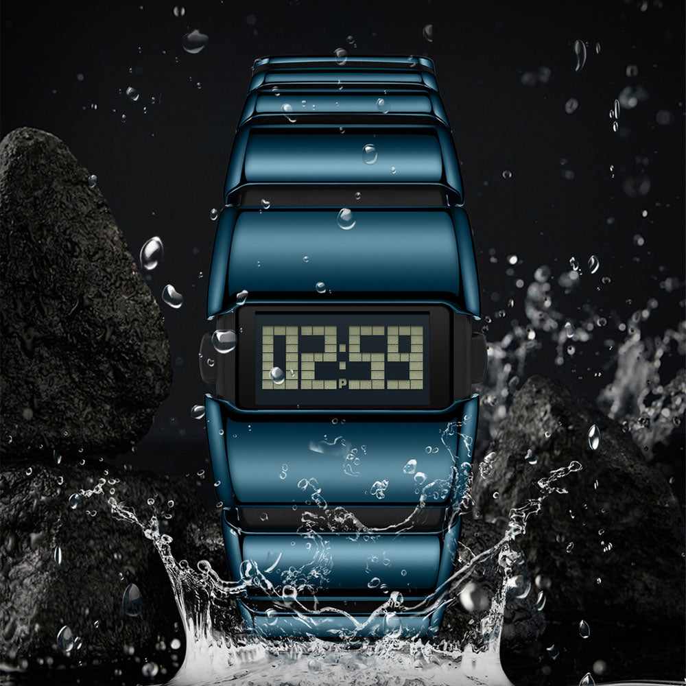 Premium Steel Band Timepiece - Men's Digital Watch