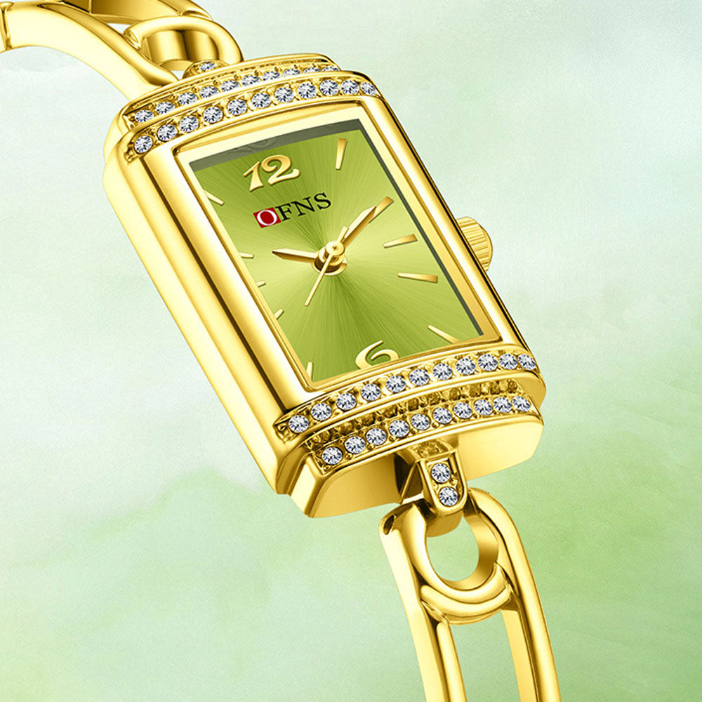 Luxury Diamond Square Watch - Waterproof Bracelet Timepiece
