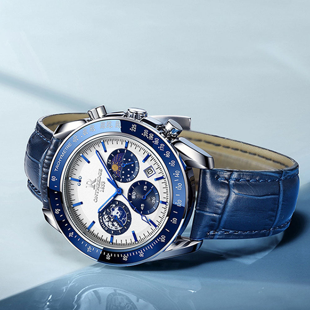 Men's Quartz Watch with Leather Strap