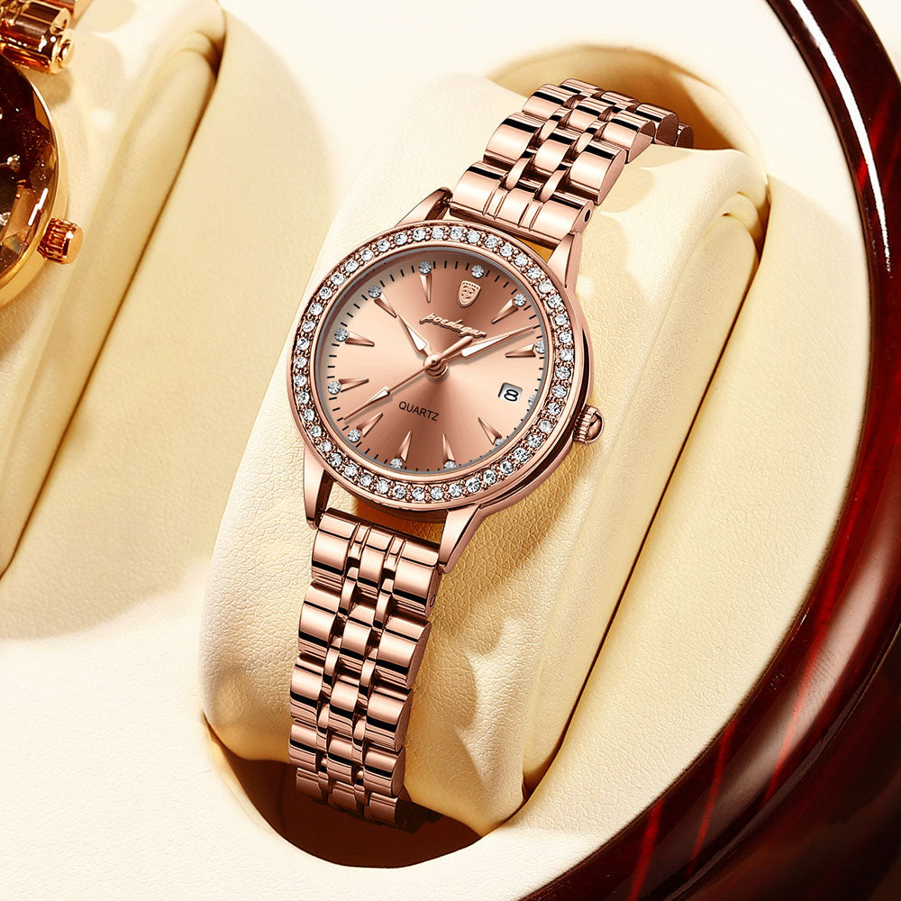 Ultra-Slim Women's Waterproof Luminous Quartz Watch with Calendar