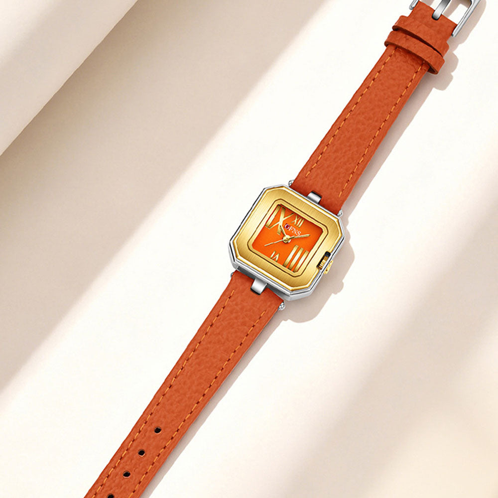 Women's Leather Strap Roman Vintage Waterproof Quartz Watch