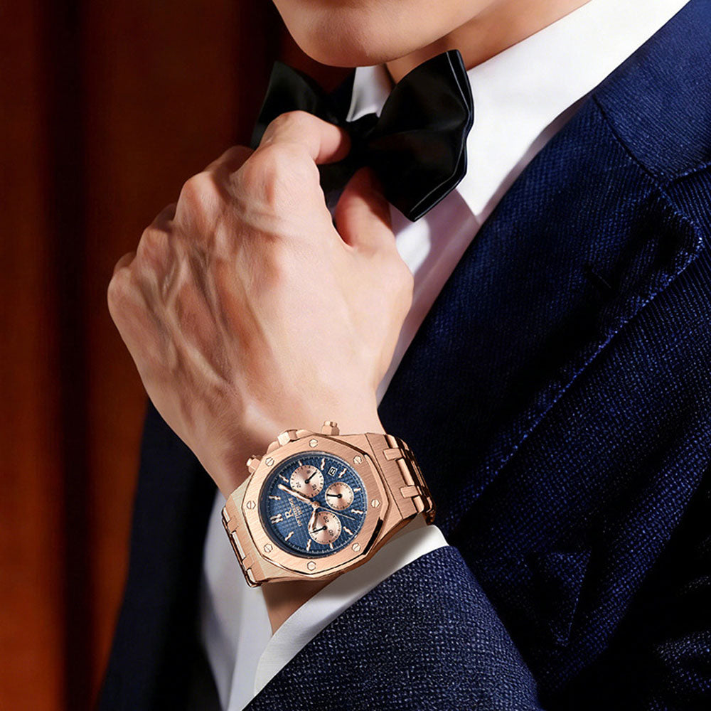 Premium Waterproof Luminous Men's Watch with Calendar & Date Display