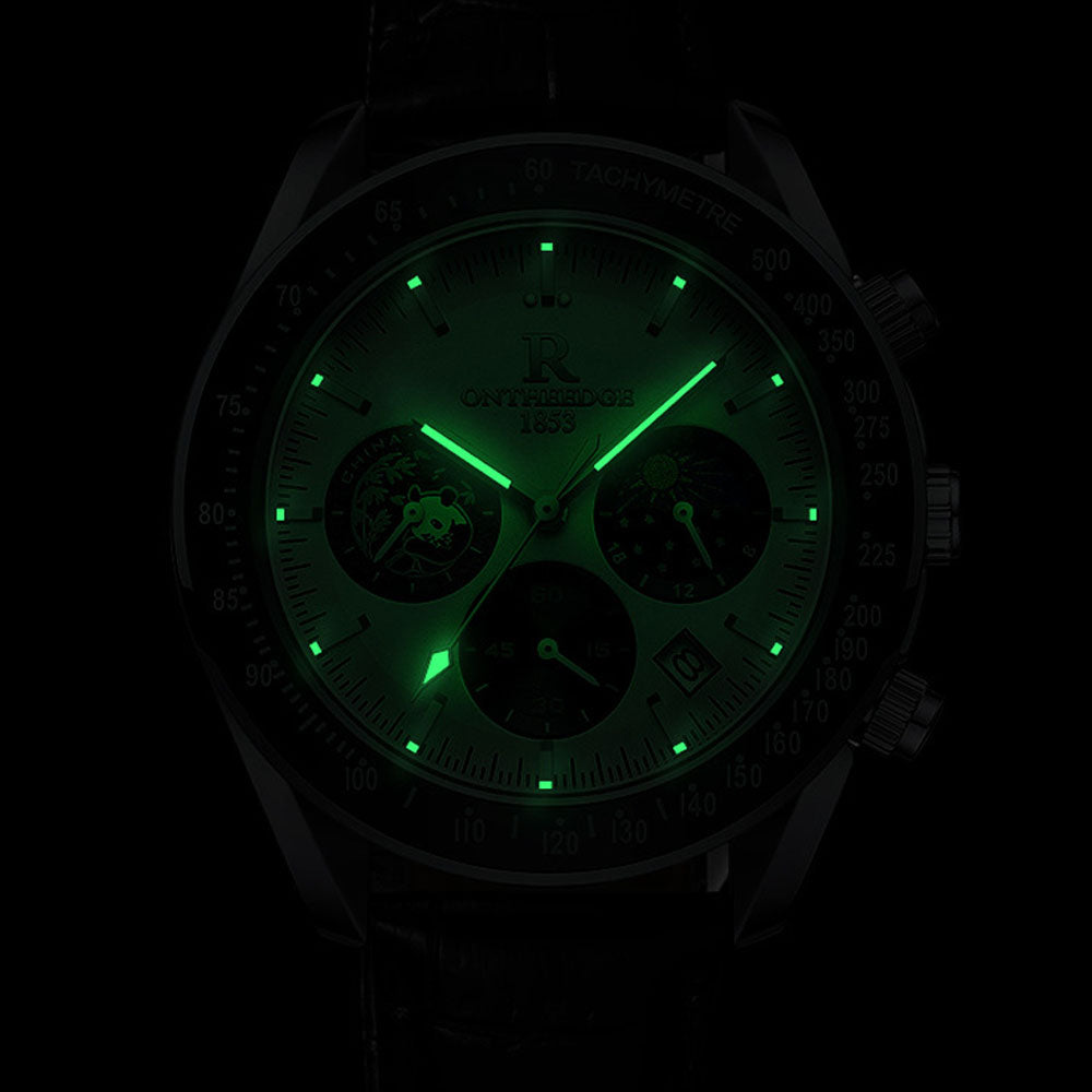 Men's Quartz Watch with Leather Strap